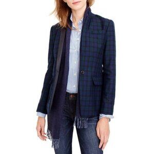 J.Crew Regent Blue Green Plaid Wool Tailored Blazer Classic Jacket 6